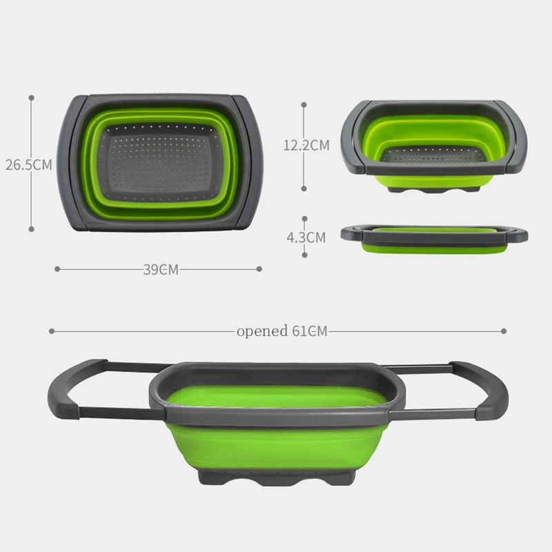 Складные силиконовые складные над раковиной выдвижной дуршлаг с ручкой Кухня сетчатые чаши слива воды фильтр корзины