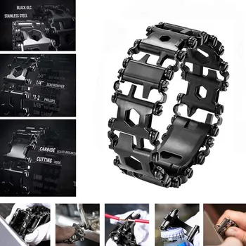 

29 in 1 Multi Tools Bracelet Stainless Steel Survival Travel Friendly Bracelets TN99