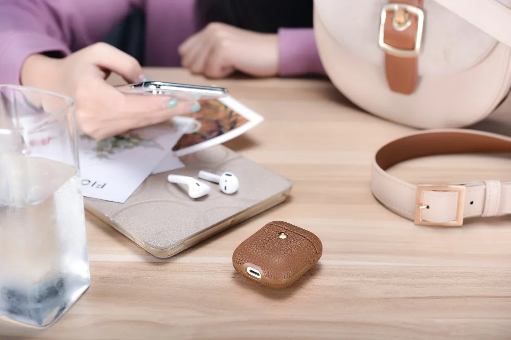 Чехол из натуральной кожи для Apple AirPods, беспроводные наушники, чехол для Air Pods 1 2, чехол для наушников, зарядная коробка, чехол