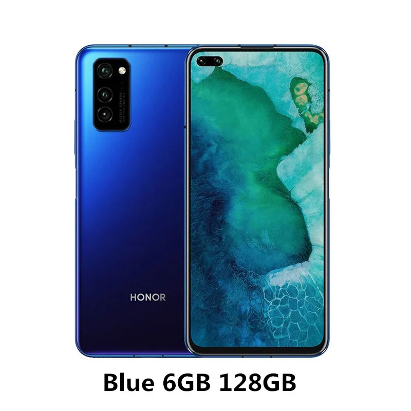 Honor V30 6 ГБ ОЗУ 128 Гб ПЗУ 5G Смартфон NFC Kirin 990 40MP Тройная задняя камера 6,5" SuperCharge 4200mAh аккумулятор мобильные телефоны - Цвет: 6GB 128GB Blue