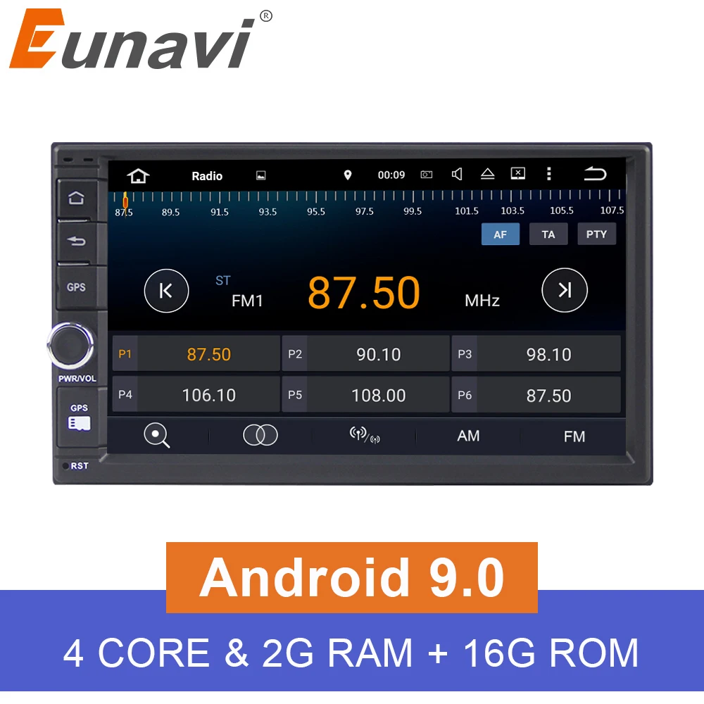 

Eunavi 7'' 2G RAM Android 6.0 Universal Car Audio Stereo GPS Navigation Double 2 Din 1024*600 HD Car Radio Multimedia Player