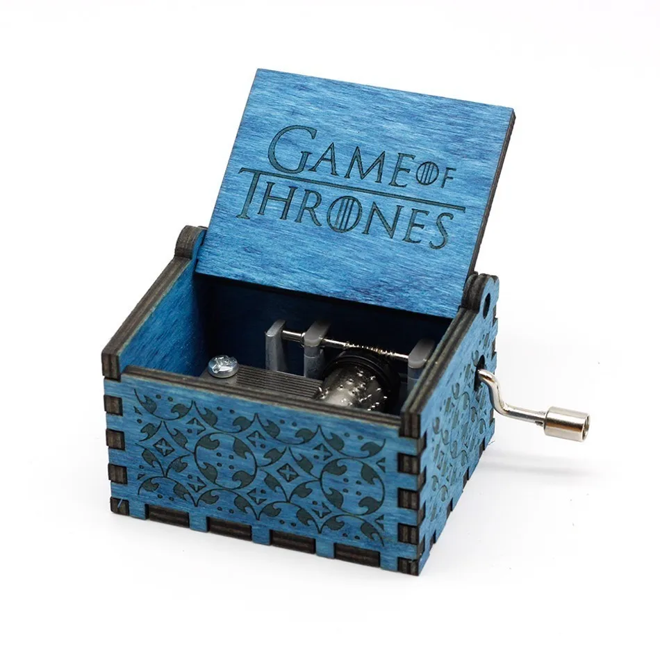 Game of Throne Антикварные резные деревянные рукоятки для MY Goigeous жена Любовь Мама музыкальная шкатулка подарок на день рождения детские подарки - Цвет: Game of Throne