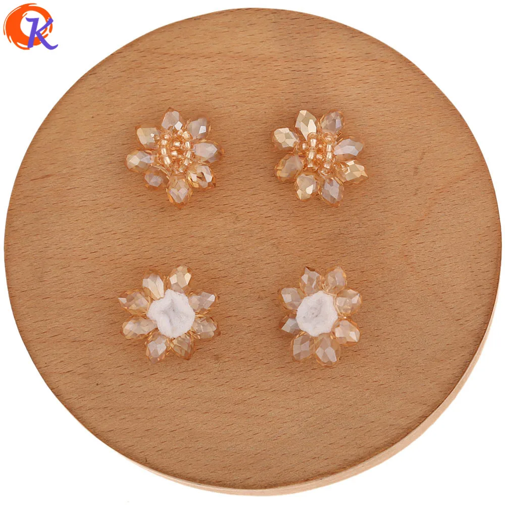 Сердечный дизайн 20 шт 20*20 мм аксессуары для ювелирных изделий/Подвески из бисера/форма хрустального цветка/Сделай сам/ручная работа/фурнитура для сережек