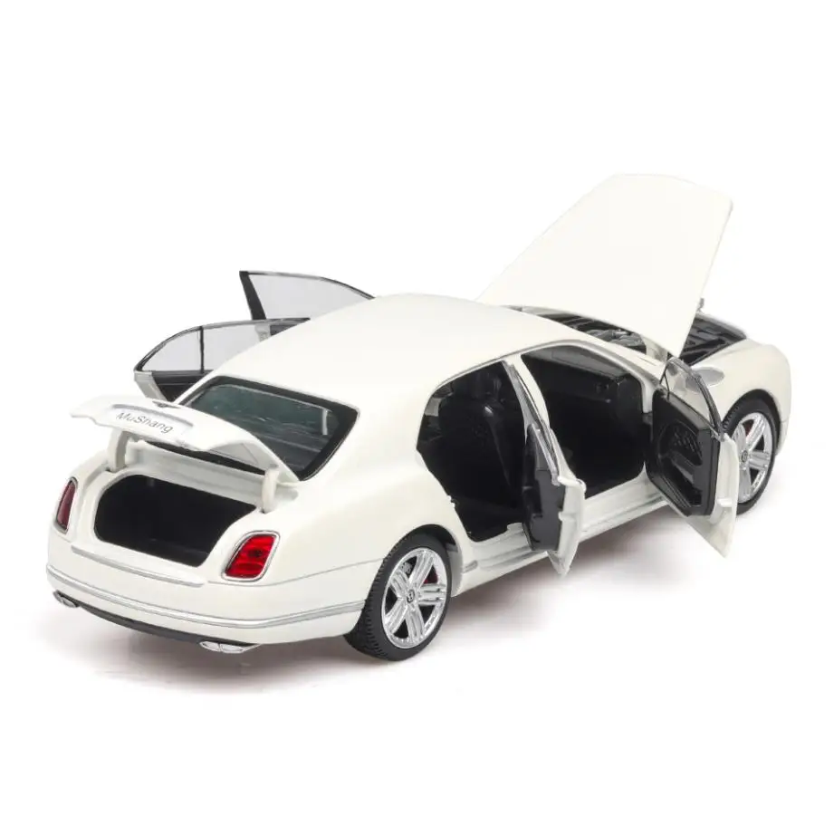 Моделирование горячей 1:24 Масштаб колеса автомобиля Bentley Mulsanne Металлическая Модель литья под давлением автомобиль оттягивать игрушки коллекция для подарка - Цвет: Белый