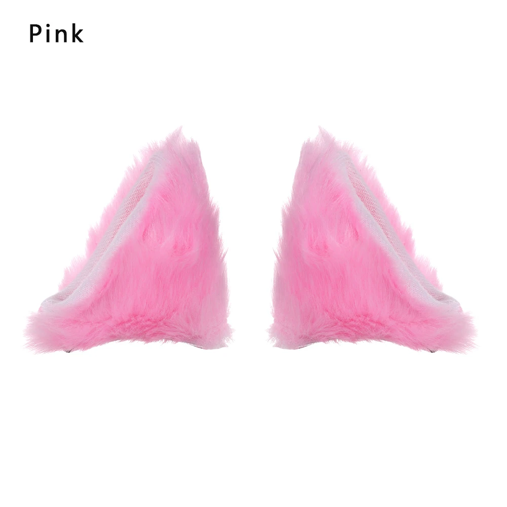 pink2 1 пара для вечеринки, клуба, бара, отделочный заколка для волос Плюшевый игровой комплекс для кошек из лисьего меха ухо девочек-младенцев с тематикой Хэллоуина, Косплэй Аниме Костюм кошачьими ушками орекьетте Orecchiette - Цвет: pink2