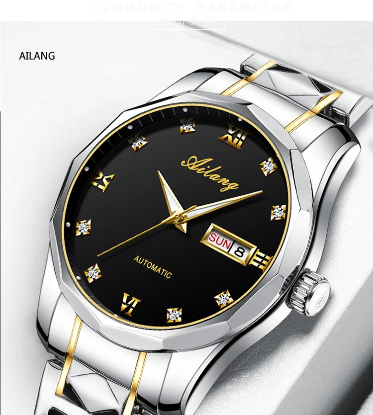Relogio Masculino AILANG светящиеся мужские часы люксовый бренд деловые автоматические механические часы повседневные водонепроницаемые мужские часы