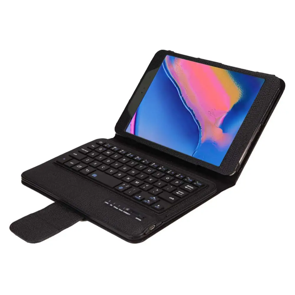 Black Магнитный чехол для samsung Galaxy Tab A 8,0 P200 с клавиатурой PU кожаный чехол для samsung Tab A P200 - Цвет: Black