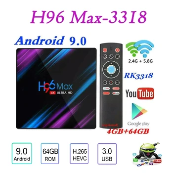 

SmartTV Box h96 max 4G DDR3 USB 3.0 Bluetooth 4.0 Android 9.0 OS 9.0 4K 4096x2160 Smart Penta-Core Mali-450 RK3318 GPU 2.4G/5G
