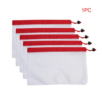

1/ 5pcs Reusable Mesh Bags Case Rope Vegetable Fruit Toy Storage Pouch Practical #06