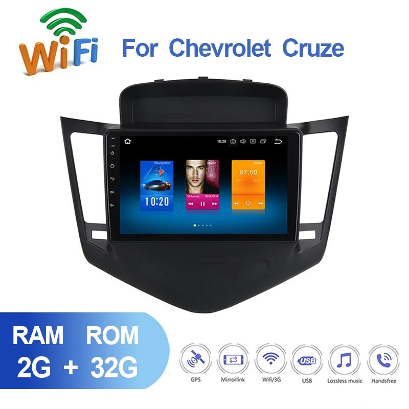 Автомобильный мультимедийный видео плеер 2G + 32G Android 9 1 для Chevrolet Cruze 2009 2010 2011 2012 2013