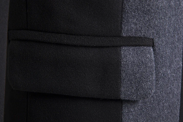 ZUSIGEL Korean Style Black Trench Coat Men Standard Collar Trench Men Coats Full Sleeve Patchwork Long Coat Men
