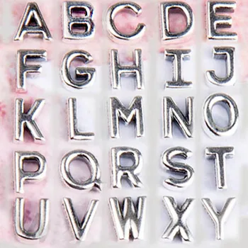 

New 925 Sterling Silver Bead Charm Initial Alphabet Letter A-z Petite Locket Floating Charm Fit Bracelet Diy Jewelry