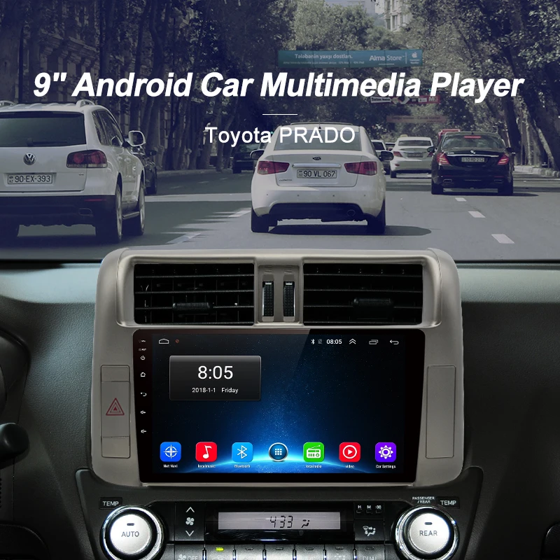 Junsun 2G+ 32G Android 8,1 для Toyota Land Cruiser Prado J150 2009-2013 авто 2 din автомагнитола стерео плеер gps навигация