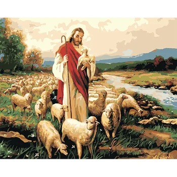 

Oil Paintings,Painting By Numbers,Coloring By Numbers For Adults,Paint By Number Draw On Canvas Jesus Church Wall Art Pictures