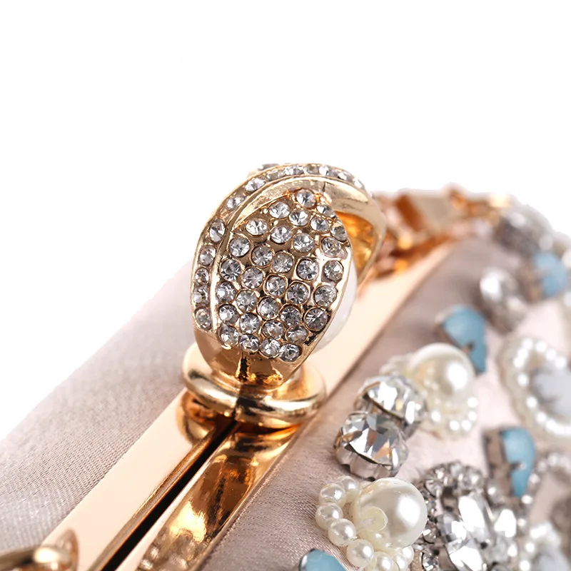 Diamond Clutch,Crystal Embellished With Top Clasp Evening Handbag For Wedding Bridal Prom Gift (8)