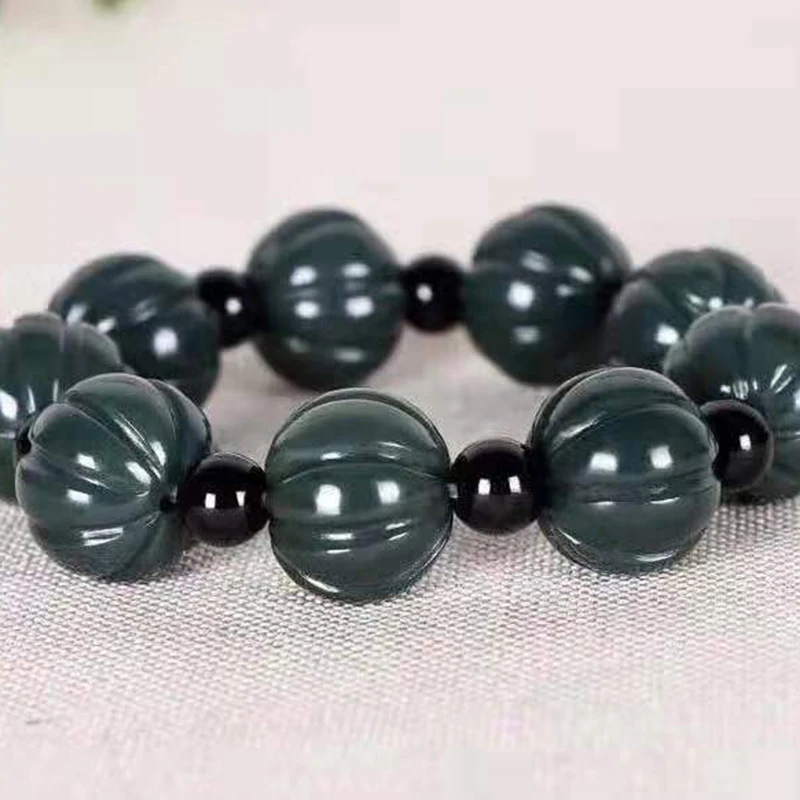 Natural boutique Hetian jade green jade melon Bracelet