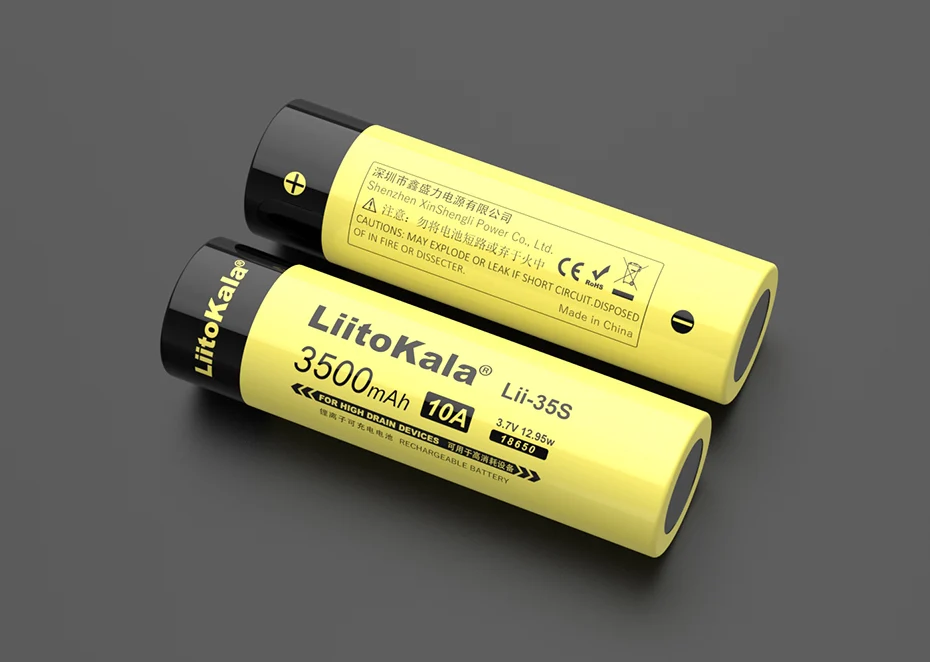 LiitoKala 18650 Батарея Lii-35S Lii-31S 3,7 V литий-ионный аккумулятор 3500 мА/ч, 3100mA Мощность Батарея для высокое Дренажные устройства