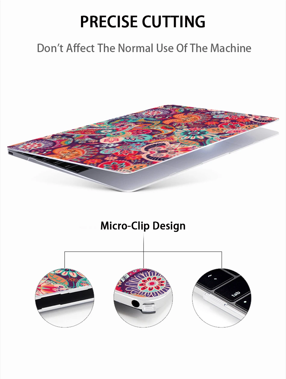 Чехол MTT с пейсли для Macbook Pro 13,3, 15,4 дюймов, чехол для ноутбука mac book Air Pro retina 11, 12, 13, 15, с сенсорной панелью