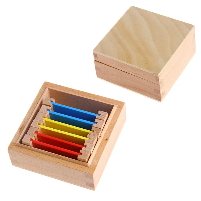 Монтессори Сенсорная Материал обучения Цвет планшетный коробка 1/2/3 дерева дошкольного обучения детей, головоломка, развивающие игрушки для детей - Цвет: Small box