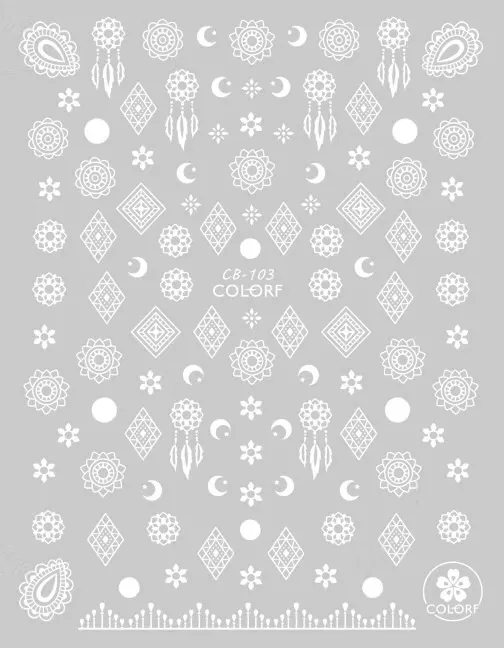 CB-103 WHITE Новейший 3d стикер для дизайна ногтей SOLONAILGA золотой черный серебряный крест штамп шаблон Переводные картинки инструмент DIY Инструменты для украшения ногтей - Цвет: CB-103 WHITE