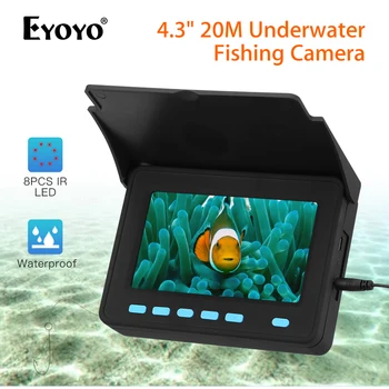 

Eyoyo Portable 4.3inch monitor Underwater Fishing Video Camera 8pcs Infrared Lamp Lights Video Fish Finder 10000mAh Battery