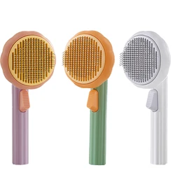 Cão grooming pentes escova limpa gato removedor de cabelo escova suprimentos para animais de estimação gato pente do cão remoção do cabelo selfcleaning pulga pente para gatos