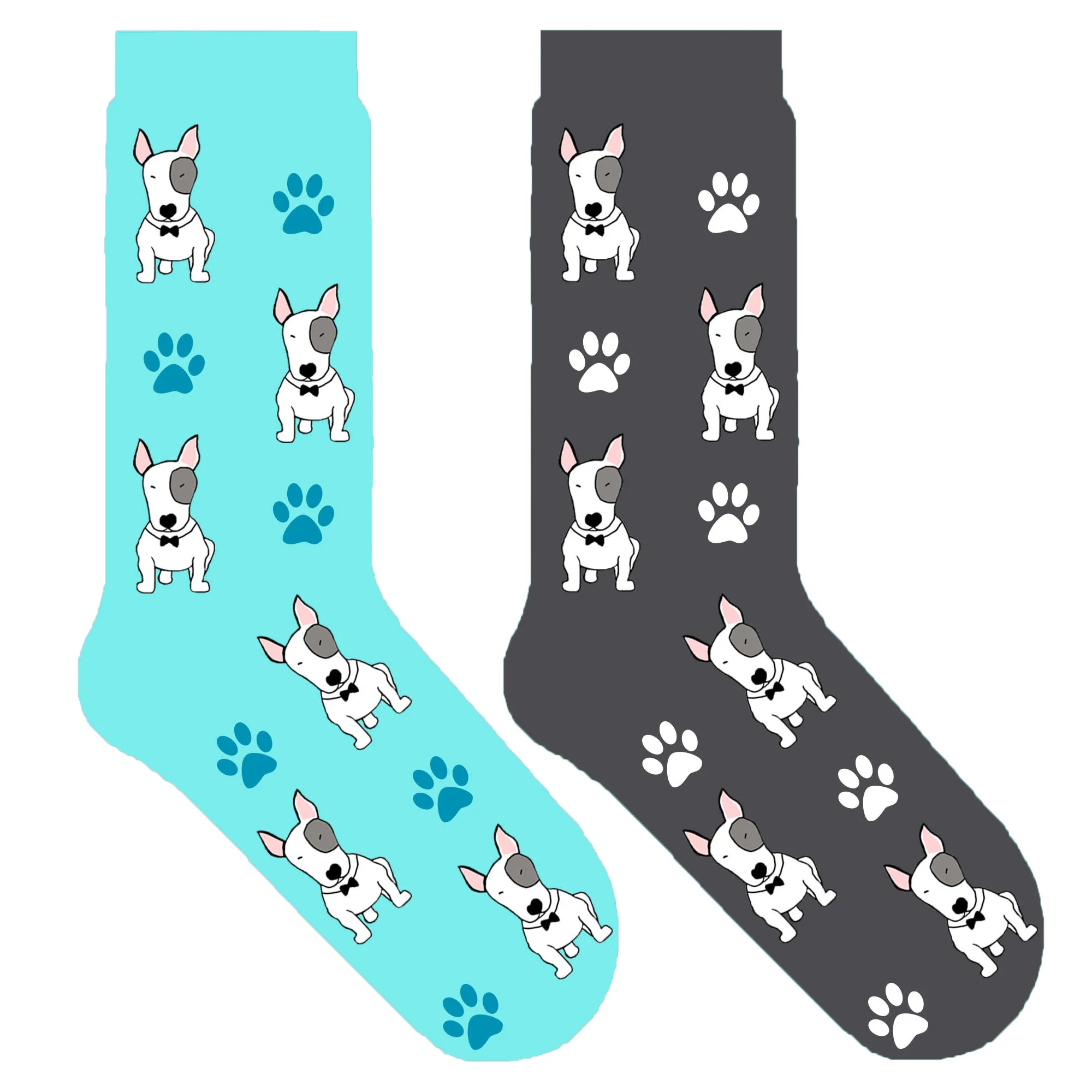 

bull terrier dog crew socks unisex cartoon dog paw socks women socks ORIIGINAL dog theme gift for dog mom dad 50 pair/lot