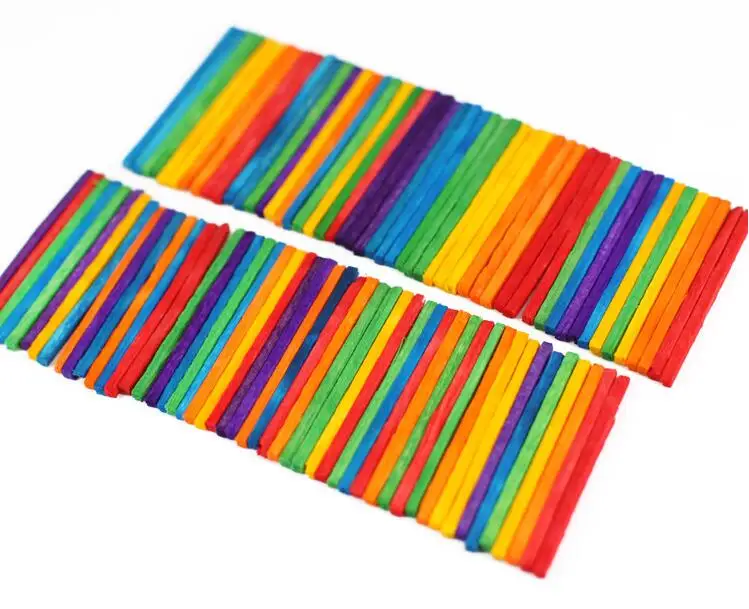 1000 шт цветные Matchstick деревянные палочки для детского сада ручной материал креативные деревянные поделки декупаж деревянные украшения GYH