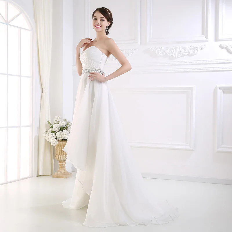 Короткое свадебное платье из шифона, милое свадебное платье цвета слоновой кости, простое свадебное платье для невесты, Vestido De Noiva, платье Кутюр
