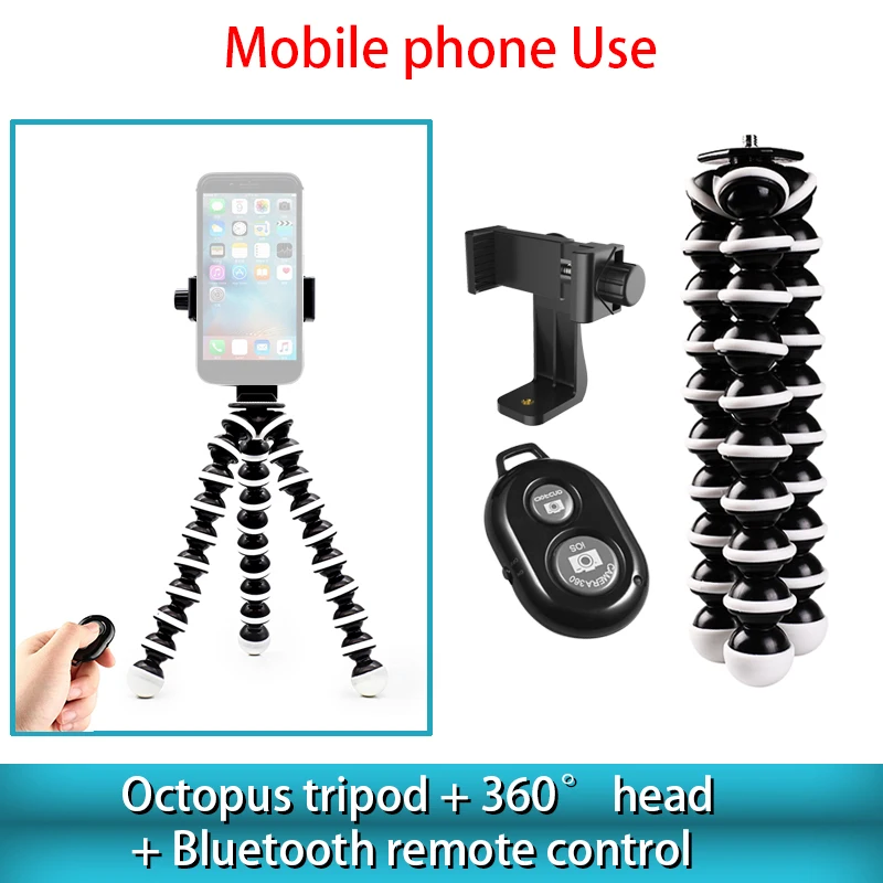 Осьминог Гибкий большой L штатив Стенд Gorillapod для телефона, мобильного телефона, смартфона Dslr и Камеры Настольный мини-штатив - Цвет: 3in1 phone use