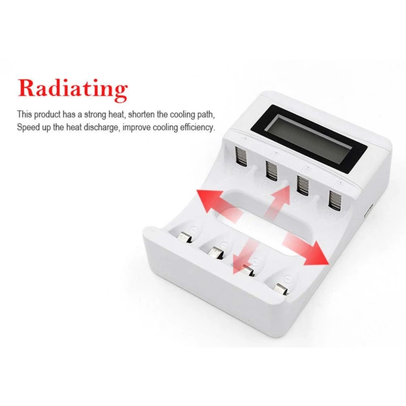4 слота ЖК-экран Usb зарядное устройство для перезаряжаемые Aa/Aaa/Ni-Cd/Ni-mh