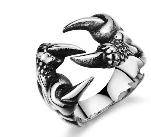 Панк винтажное мужское кольцо с драконом ювелирные изделия для женщин Тигр