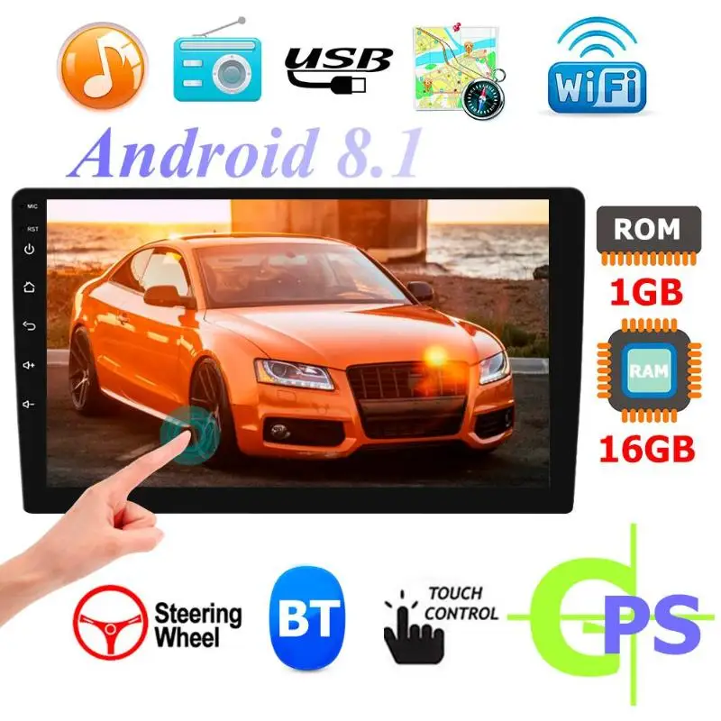 RK-A709 9-дюймовый автомобильный стерео BT gps FM MP5 плеер Сенсорный экран Android 8,1 автомобиль радио Встроенный gps навигации мульти-медиа-плеер