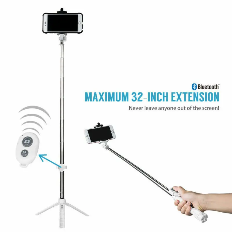

Mobile Phone Tripod + Bluetooth + Extendable Remote Shutter Universal Mobile Phone Auto Selfie Stick Monopod 2019 New