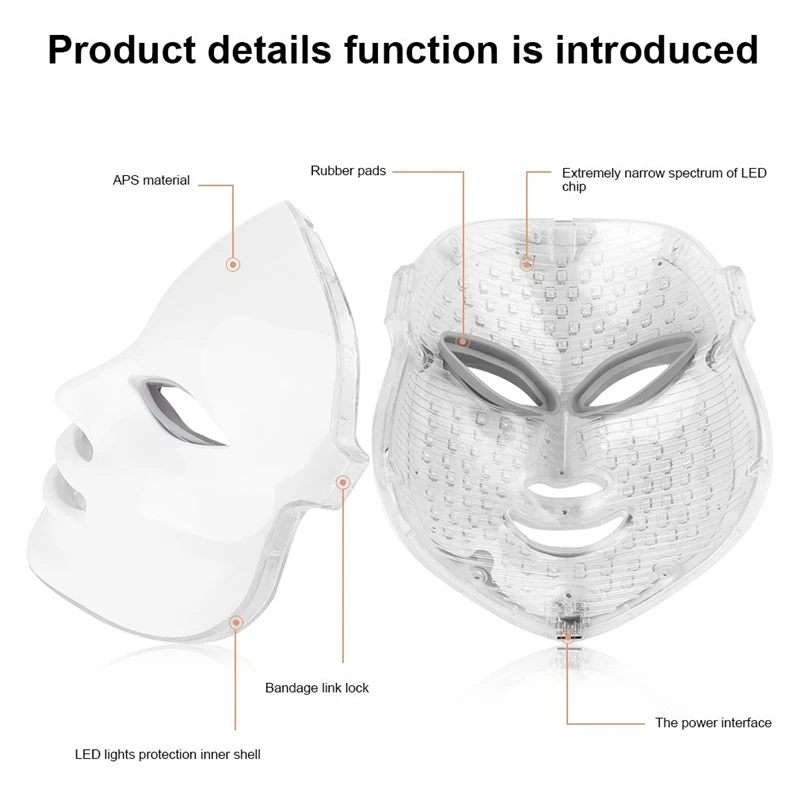 

Photodynamic LED Facial Mask Home Use Beauty Instrument Anti acne Skin Rejuvenation LED Photodynamic Beauty Face Mask