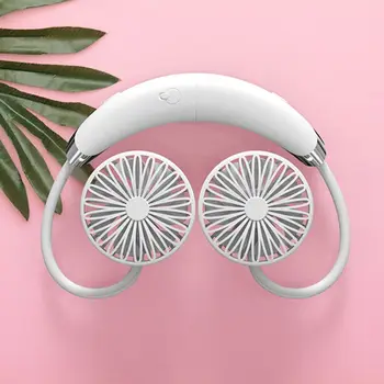 

High Quality Portable Lazy Sports Halter Fan 2 Fans Mini Hanging Neck Fan A0NC