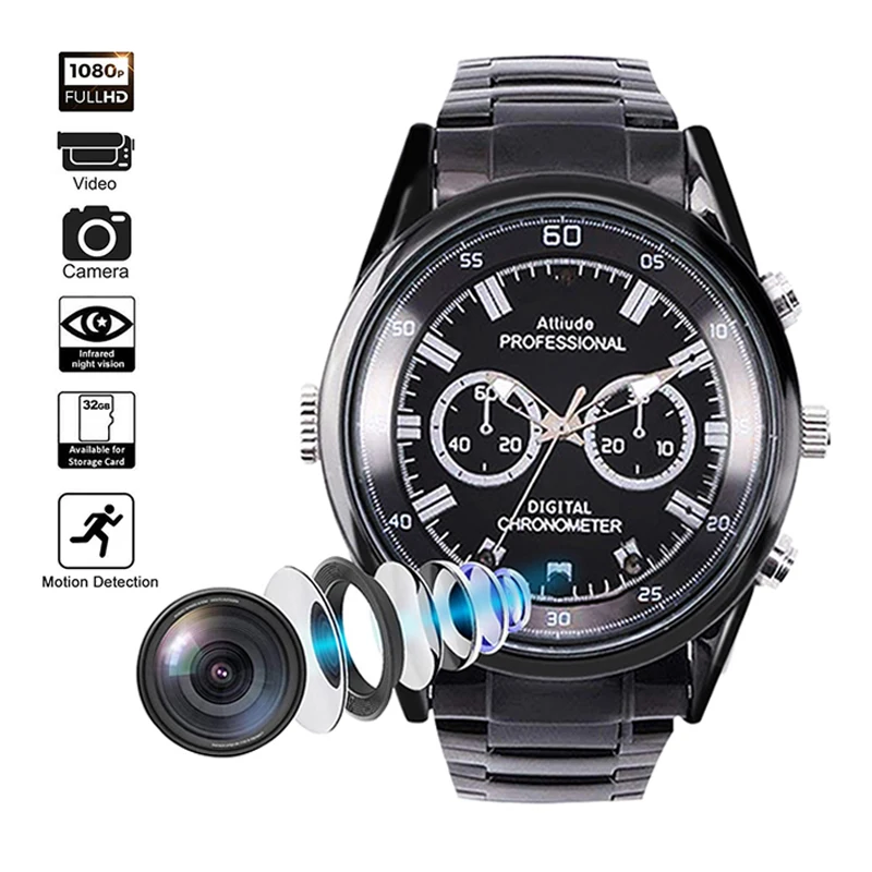 HD 1080P Video Recorder Mini Camera Watch with Cameras Voice Recorder