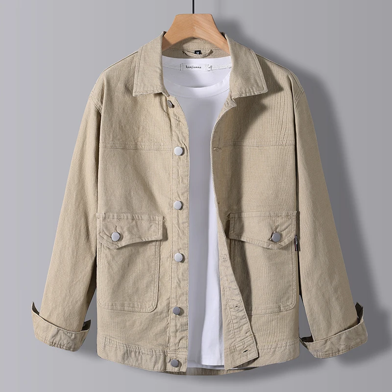 New Classic Men Cargo Jacket Beige Gray 