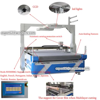 Online Cnc Oscillating Knife Cutting Machine AKZ1625 Fabric Cloth Paper Pattern Cutting Machine Price
