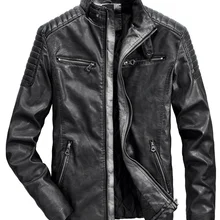 Мужские кожаные куртки высокого качества классический мотоцикл куртка мужская плюс куртка из искусственной кожи Мужская Весна