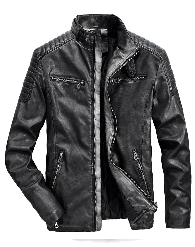 

Mens Leather Jackets High Quality Classic Motorcycle Jacket Male Plus faux leather jacket men 2019 spring