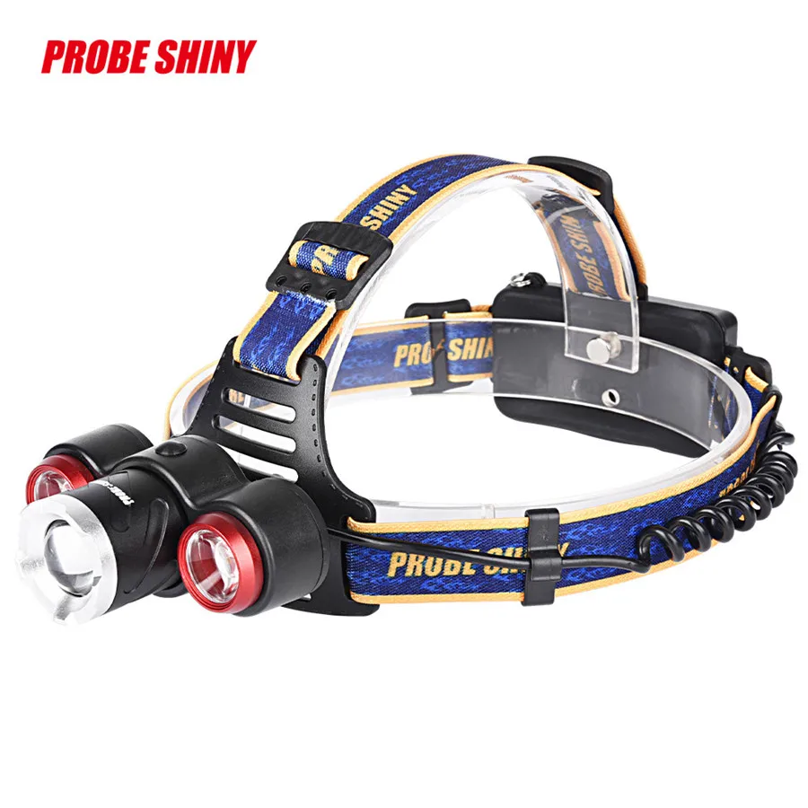 Outdoor headlight 8500Lm XML T6 + 2R5 3 LED rechargeable 18650 waterproof light USB interface night riding lights 35A5 (6)