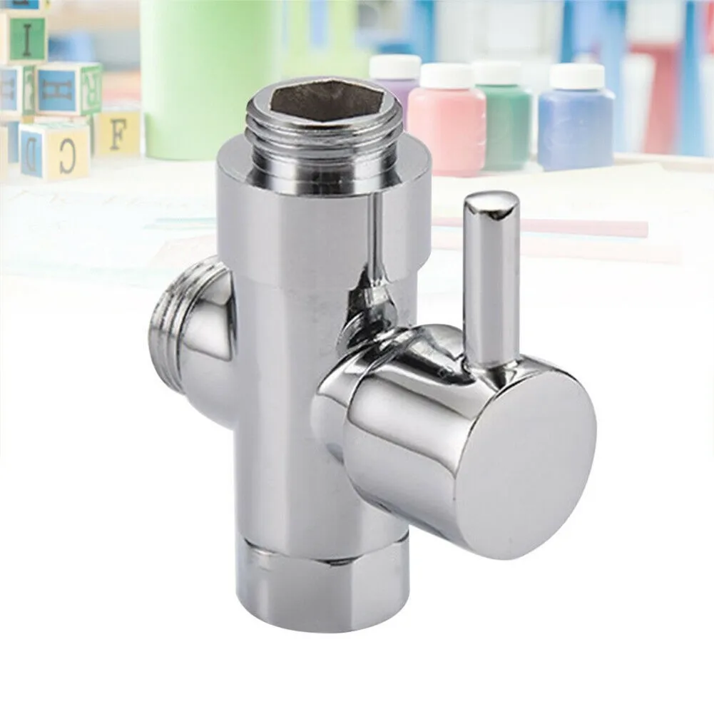 Description Picture 3 of item1/2 Valve Head Faucet Bathroom Accessories Water Separator Switch Adapter Adjustable Control 3 Way Connector Shower Diverter
