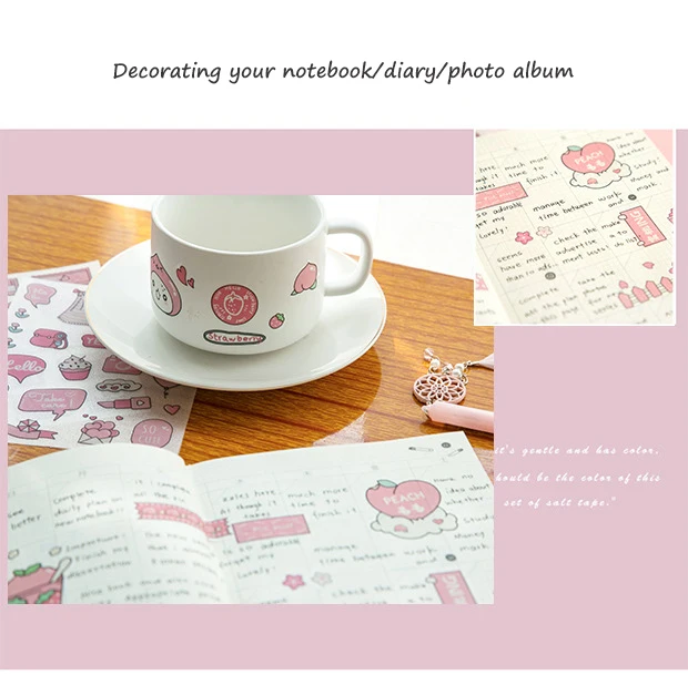 4sheets Sakura Stickers Kawaii Notebook Label Diary Album Journal