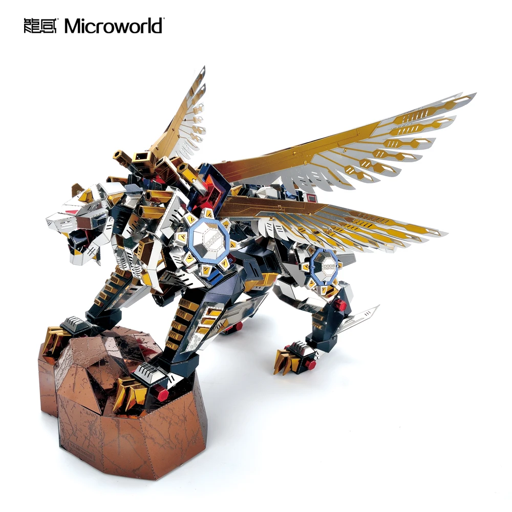 Microworld Летающий Тигр модель DIY лазерная резка головоломка животное Робот Модель 3D металлическая головоломка игрушки для взрослых подарок