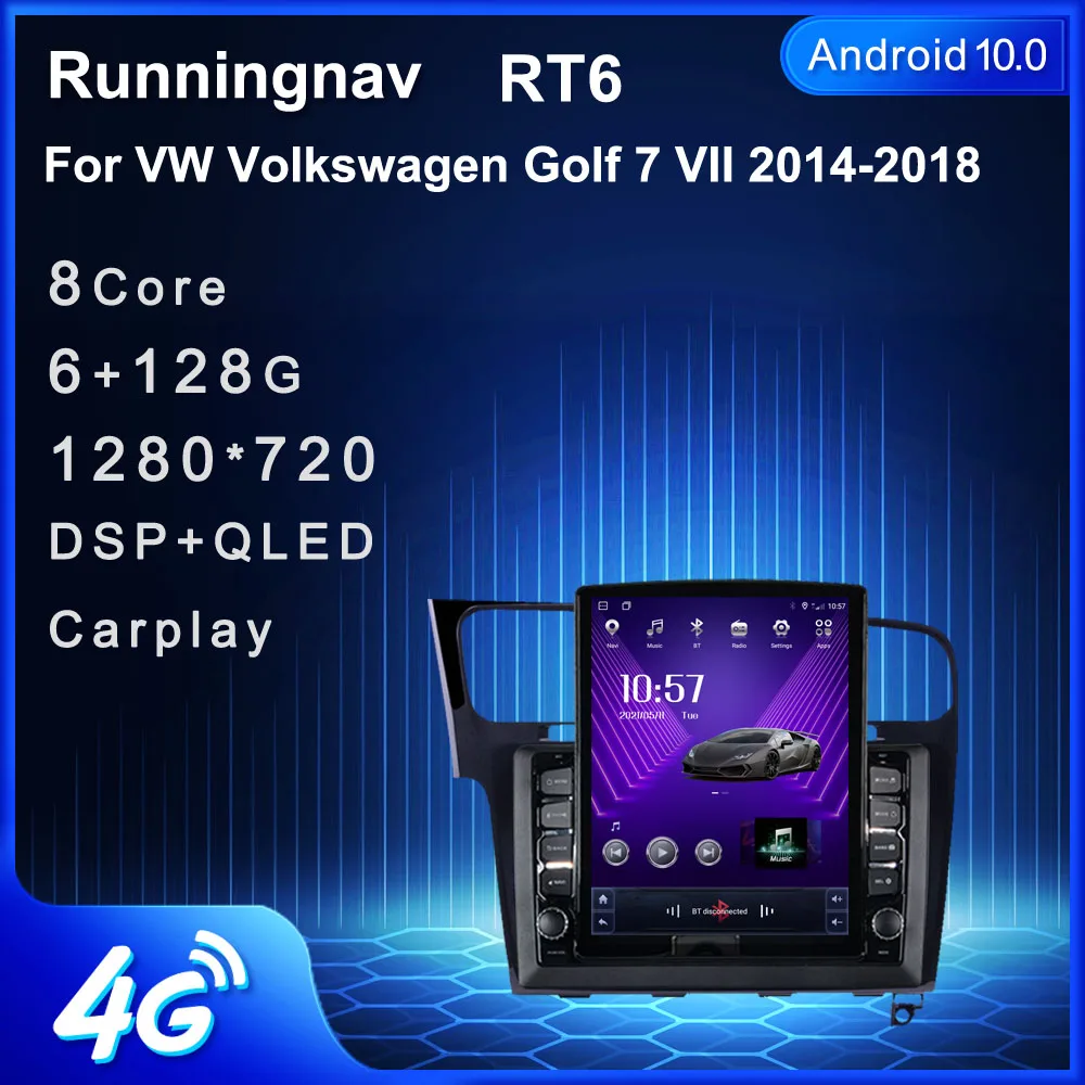 Runningnav для VW Volkswagen Golf 7 VII 2014-2018 Tesla Тип Android автомобильное радио мультимедийный