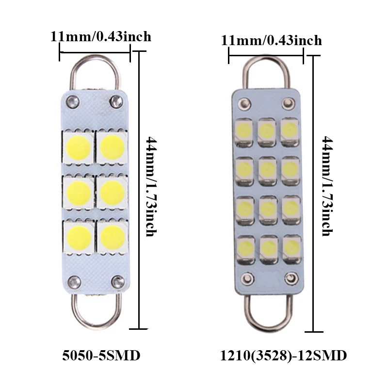Festoon 44mm 5050 6SMD 1210 3528 12SMD-5