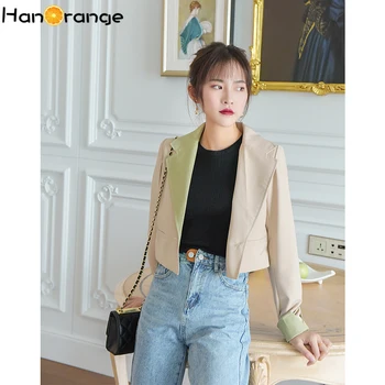 

Contrast Short Blazer Autumn 2020 Casual Loose Long Sleeve Short Jacket