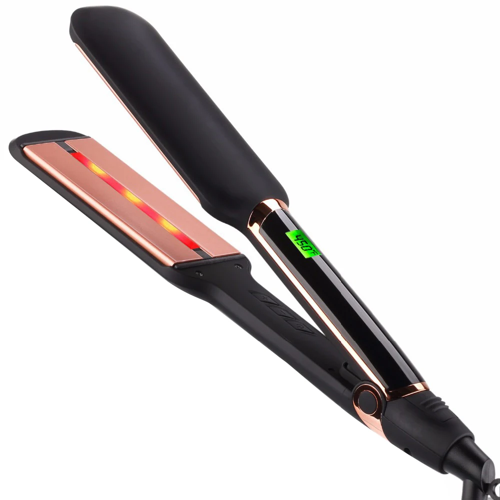 

Professional Hair Straightener Curler Hair Straightener Negative Ion Infrared Hair Straighting Curling Iron Corrugation LED Disp