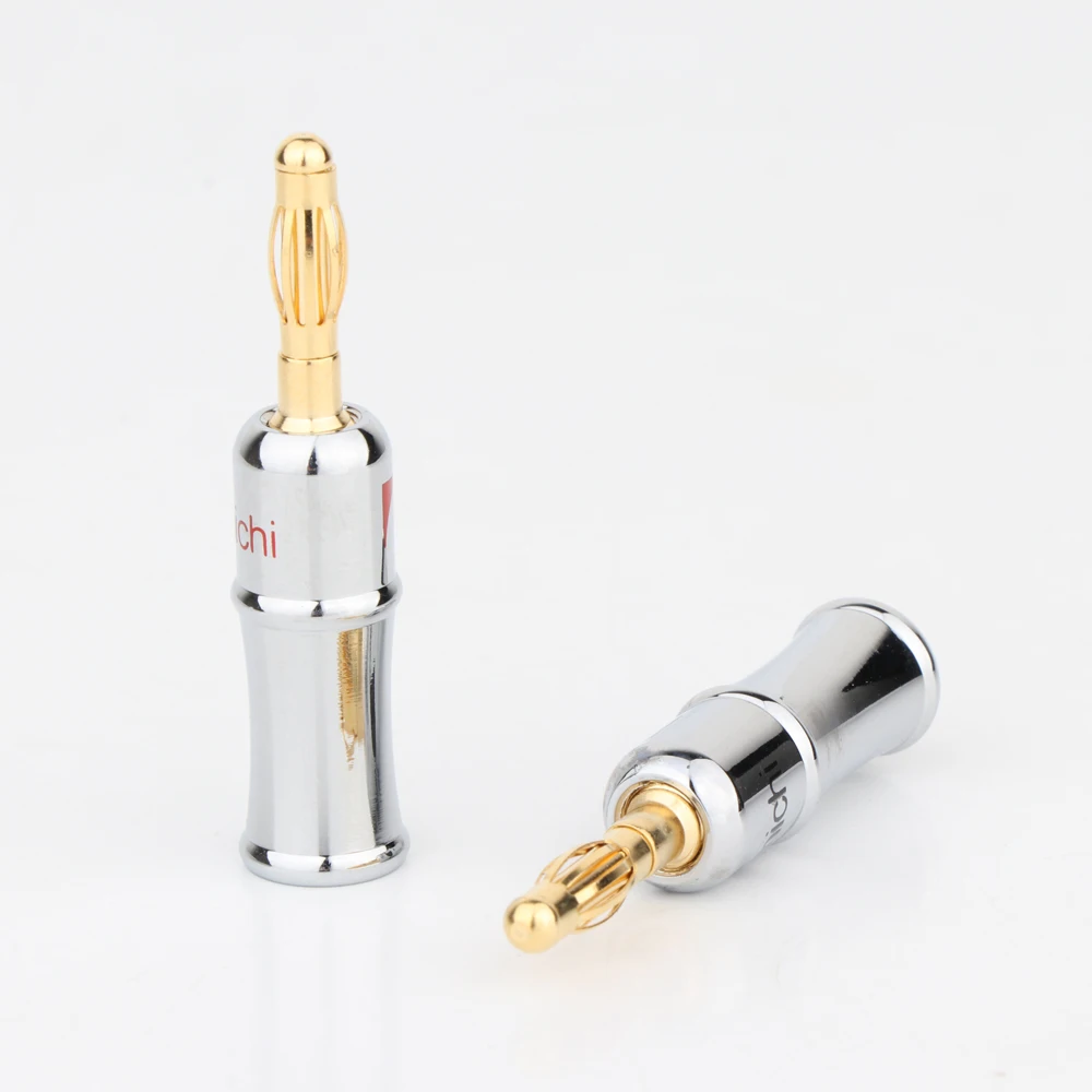 8pcs Ba1400 Chrome Plated Cover 24k Gold Plated Nakamichi Banana Plug Connector Plug